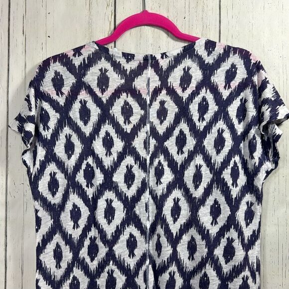 Lilly Pulitzer 100% Linen Duval Fish V Neck Short Sleeve Pocket Lightweight Top - Picture 12 of 14